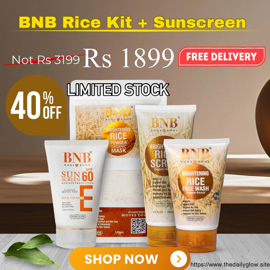 BNB Radiance Resurgence Bundle ( Rice Extract Kit + Free Vitamin E Spf 60 )
