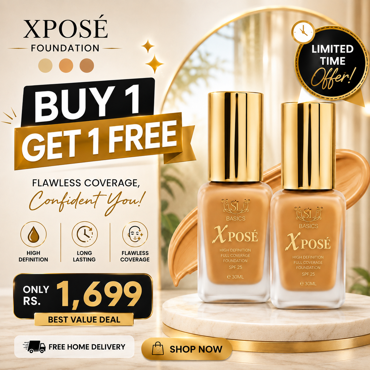 Xpose Foudation Full Cover (BUY ONE GET ONE FREE)